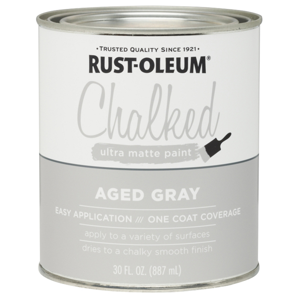 Rust-Oleum Chalked Paint, Matte, Aged Gray, 1 qt 285143